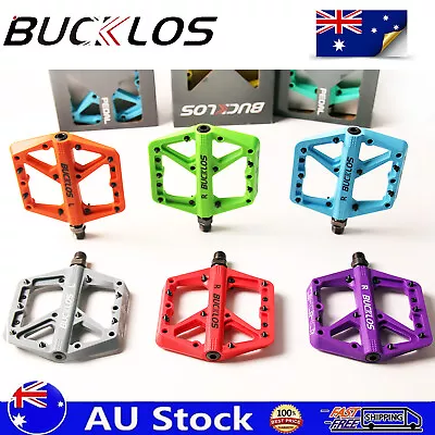 BUCKLOS MTB Road Bike Pedals Bicycle Flat Pedals DU Bearing 9/16  Fit Shimano AU • $24.58