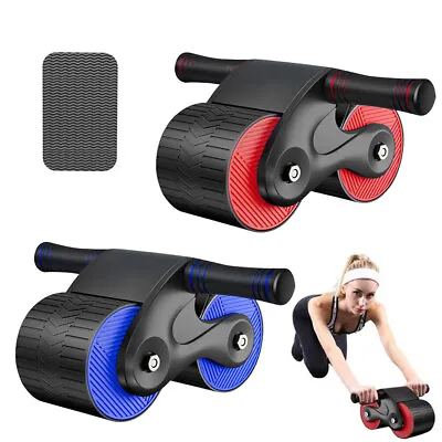 Wheel Abdominal Automatic Rebound Fitness AB Roller Training Equipment Anti Slip • £16.11