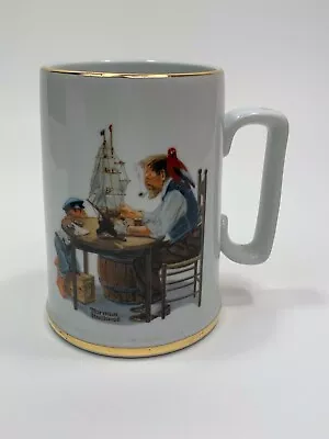 Norman Rockwell Museum   For A Good Boy  Gold Trim Stein Mug 1985 Collector • $5