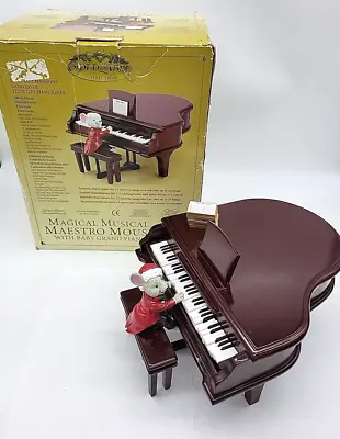 Mr Christmas Magical Musical Maestro Mouse Baby Grand Piano Animated GOLD LABEL • $89.95