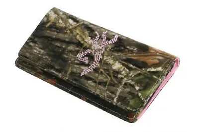 Browning Buckmark Mossy Oak Camo Pink Bling Wallet - Ladies Camouflage • $29.95