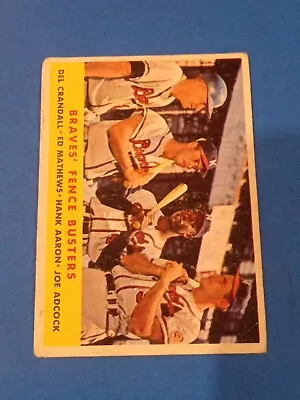 1958 Topps Hank Aaron Ed Mathews Braves Fence Buster #351 Baseball Card  • $20