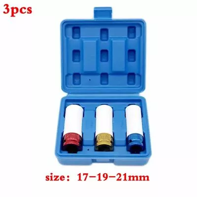 $18.99 • Buy 3pc 17-21mm 1/2  Drive Wheel Protector Deep Impact Socket Set Lug Nut Socket Set