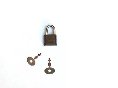 Vintage Small Tiny Metal Mini Lock Padlock With 2 Keys For Purses Bags Luggage • $12