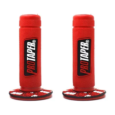 Red 7/8  1  Motorcycle Handlebar Grips Hand Grips Rubber For Honda CR250 CRF450 • $9.99