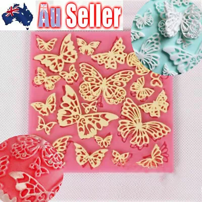 $8.99 • Buy Butterfly Lace Silicone Fondant Cake Decor Mould Sugarcraft Icing Chocolate Mold