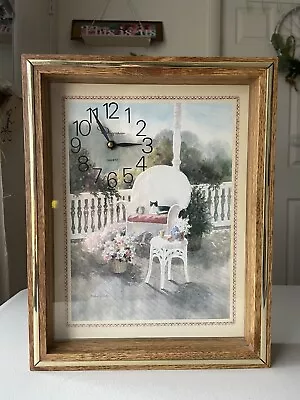 Vintage Wall Clock Quartz By Ingraham Clock Cat On Porch Mildred Bartee • $42.81