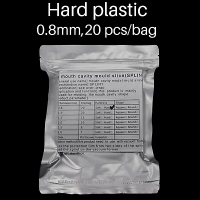 $18.99 • Buy 20Pcs Dental Orthodontic Vacuum Forming Sheet Hard 0.8mm Thermoforming Material