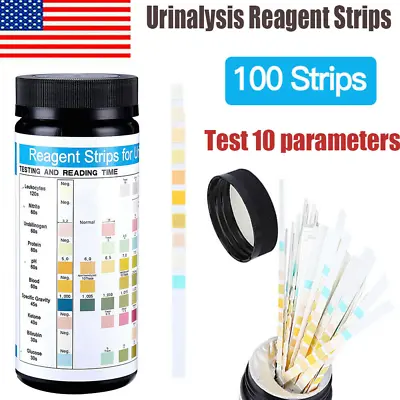 $11.99 • Buy 100 Strips URS-10T Urine Dipstick 10 Parameter Urinalysis Reagent Test Strips US