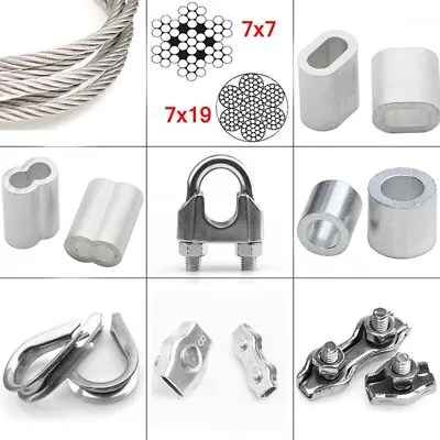 £2.12 • Buy U Bolt Thimble Steel Wire Simplex Duplex Grips Clamp Wire Rope Crimping Sleeves
