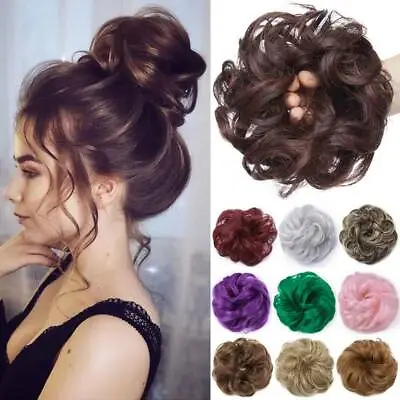 £4.34 • Buy Small Hair Scrunchie Wrap Hairpiece Curly Messy Bun Updo Natural Hair Extensions