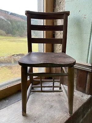 A Set Of Six Late 19th / Early 20th Century Elm And Beech Chapel Chairs X • £449.99