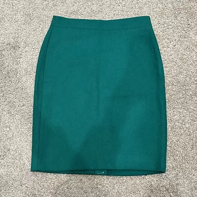 J. Crew Women Size 00 Green Double Serge Wool Pencil Skirt • $36.99