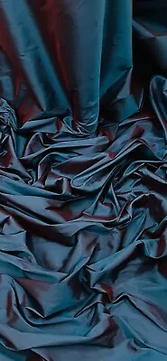 Teal Two Tone Supreme Taffeta Fabric 58'' PRICE PER METER • £5.99