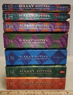 Harry Potter Complete Original Book Set 1-7 J.K. Rowling Soft Cover Complete Lot • $34.99