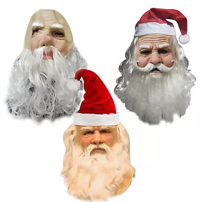 Silicone Christmas Party Old Man Headgear Santa Claus Realistic Face Mask Prop • $40.75