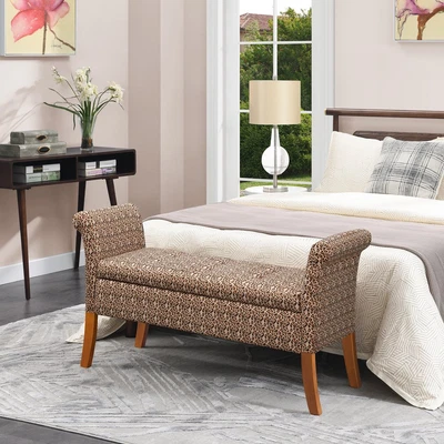 $179.94 • Buy Designs4Comfort Garbo Storage Bench Ottoman, Savanna Leopard Print Fabric