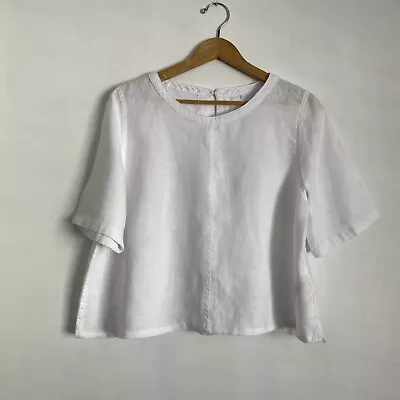 Marks And Spencer White Pure Linen Top Size UK 16 • £14.50