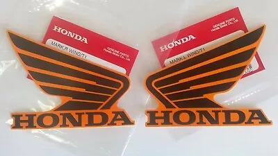 Honda REPSOL Wing Fuel Tank Decal Wings Sticker 90mm BLACK + ORANGE *UK STOCK* • £9.35