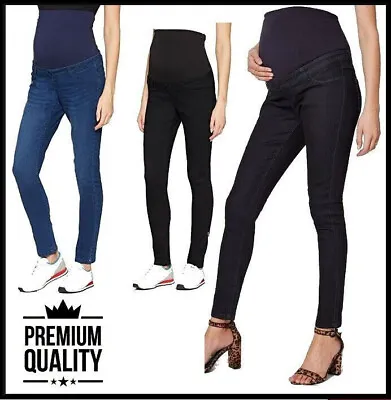 Maternity Jeans Denim Over Bump Jeggings Stretchy Pregnancy Trouser Ladies Women • £12.99