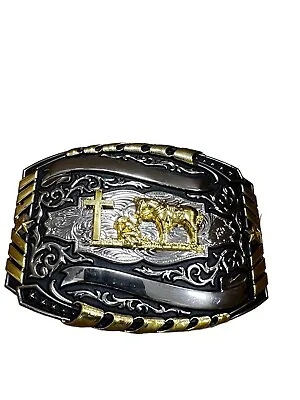 Christian Cowboy Praying Western Style Buckle Hebilla Vaquera Oración • $24.89