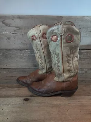 VINTAGE MENS TALL LEATHER MADE IN USA WESTERN BOOTS Sz 11D • $54.99
