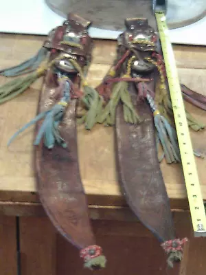 2 Vintage Leather Machete Leather Sheaths Dark Brown • $75