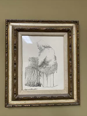 $225 • Buy Original Seymour Rosenthal Lithograph/Etching Shopping Bag Lady Signed Framed