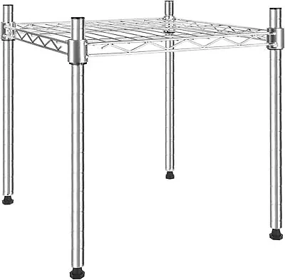 YSSOA Heavy Duty Shelving Unit Wire Metal Stackable Storage 1-Tier Shelf Chrom • $21.99