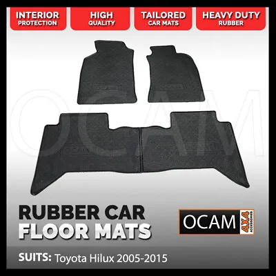 Tailored Rubber Floor Mats For Toyota Hilux N70 2005-15 Car Mats • $89