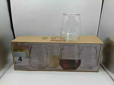 Original Mason Stemless Wine Glasses 21 Oz  Clear ( Set Of 4) • $19.99