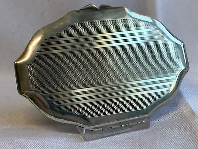 Antique Sterling Silver Mappin & Webb Co. Mirrored Compact 78.95g Guilloche Case • $139.95