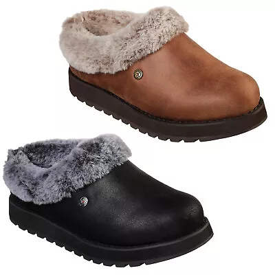 £36.95 • Buy Skechers Womens Slippers Memory Foam Lined Faux Leather Fur Comfort Outdoor Shoe