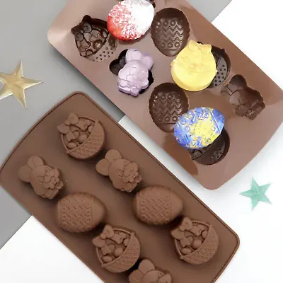 £3.05 • Buy Easter Rabbit Eggs Silicone Chocolate Baking Mould Cookies Ice Cube Tray Mold UK