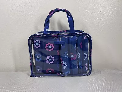 NEW VERA BRADLEY 4 Piece Cosmetic Organizer Makeup Travel Set Blue Flowers • $39.95