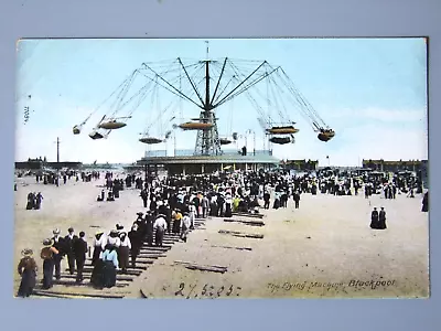 Postcard Blackpool Flying Machine Fairground Ride Early 1900s....Grade VG • £4