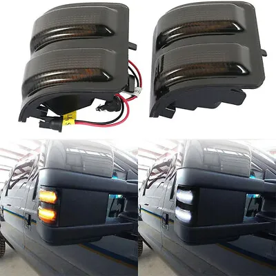 2x Smoked LED Side Mirror Lights For Ford F250 F350 F450 F550 Super Duty 08-16 • $14.47