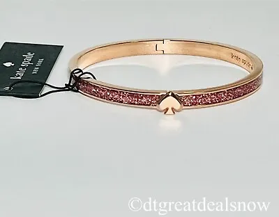 Kate Spade Everyday Spade Hinged Bracelet O0R00094 Pink With Rose Gold Tone NWT • $64.04