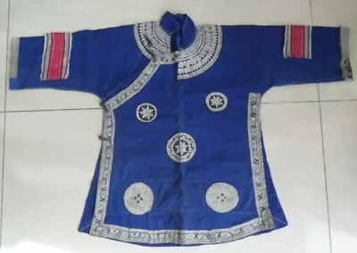 Chinese  Miao  People's Old Hand Batik Embroidery Child Cloth Jacket Costume • $148