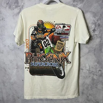 Vintage EA Sports Supercross T Shirt Adult Small White Short Sleeve Racing MX • $24.98