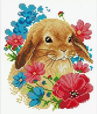 Rabbit Among Flowers 21cm X 26cm Dream Pattern Counted Cross Stitch Kit NEW • £13.50