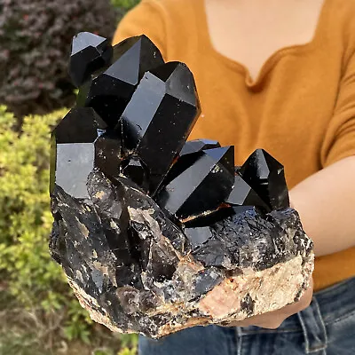 5.46LB Natural Tea Black Crystal Quartz Cluster Mineral Specimen Healing Reiki • $11.50