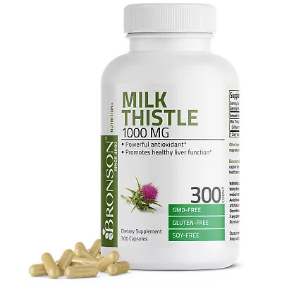 Bronson Milk Thistle 1000mg (Silybum Marianum) Liver Support 300 Capsules • $19.97