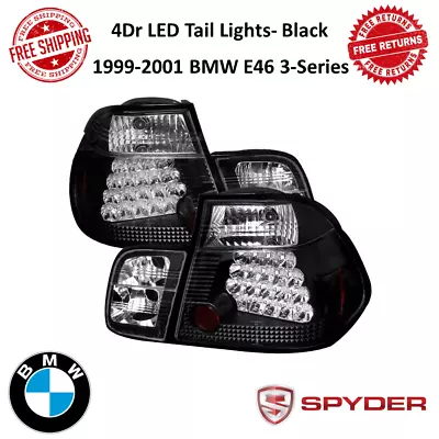 Spyder LED Tail Lights Black Pair For 1999-2001 BMW E46 3-Series 4Dr #5000736 • $291.27