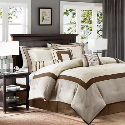 Madison Park Genevieve 7 Piece Taupe Brown King Size Comforter Set  • $106.25