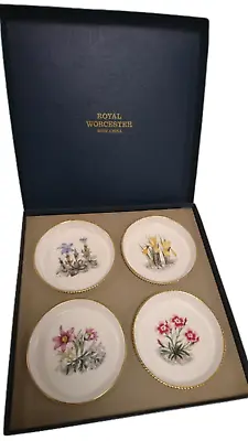 £4.99 • Buy  X 4 Royal Worcester Fine Bone China Mini Botanical Plate/Trinket Dish Gold Trim