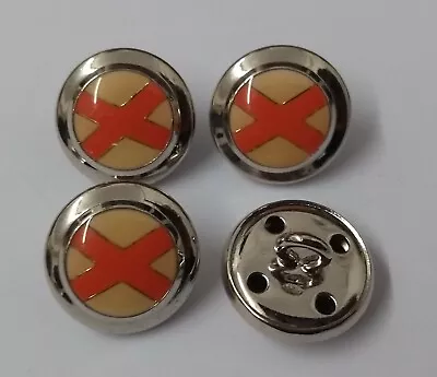 4 X St Patrick's Cross Flag Insignia Waistcoat Buttons 26L 16.5mm 2 Pairs STD59  • £3.99