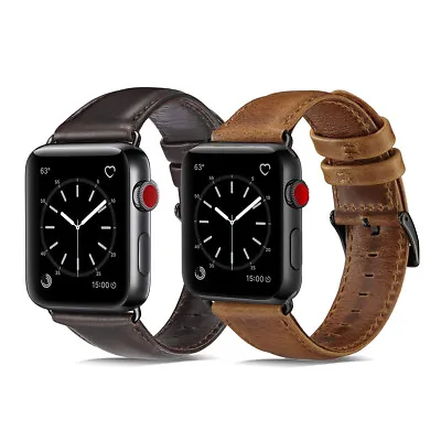 $16.12 • Buy Genuine Leather Band Strap For Apple Watch Series 8 7 6 5 SE Ultra 49/44/41/45mm
