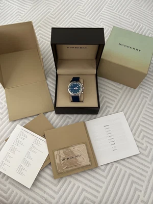 $250 • Buy BURBERRY Watch BU7403 Blue EUC