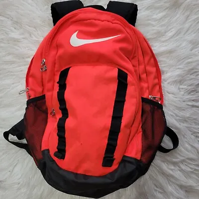Nike Backpack Red Sports Gym Multi Pocket School Distressed  • $29.99